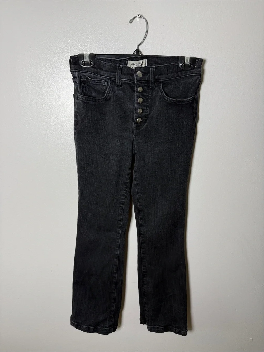 Madewell Black Mid Rise Kick Out Button-Fly Jeans Size 27